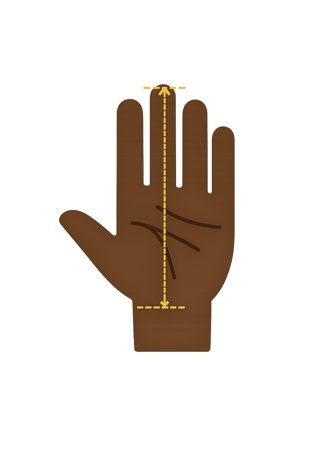 Skele10 batting glove sizing guide hand reference